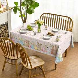 2025新品跨境爆款复活节一次性桌布防水防油污节日派对餐桌装饰布