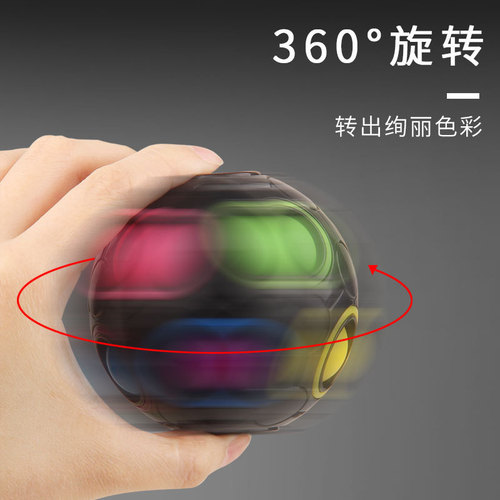 New cross-border toys Gyro Rainbow Ball Rubik's Cube Children's Alien Exercise Brain Thinking Magic Rainbow Ball