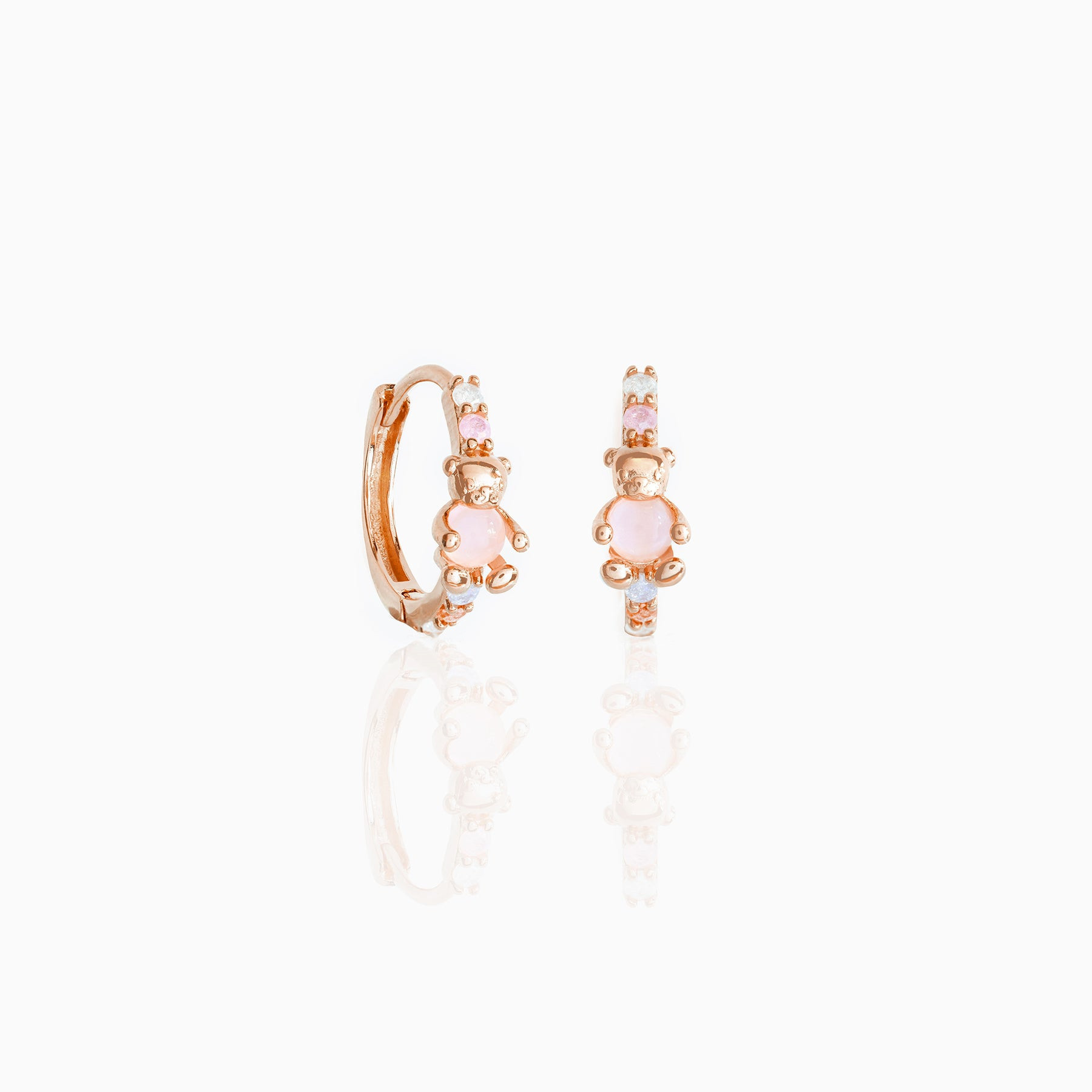 Fashion Bear Brass Earrings Plating Artificial Rhinestones Copper Earrings