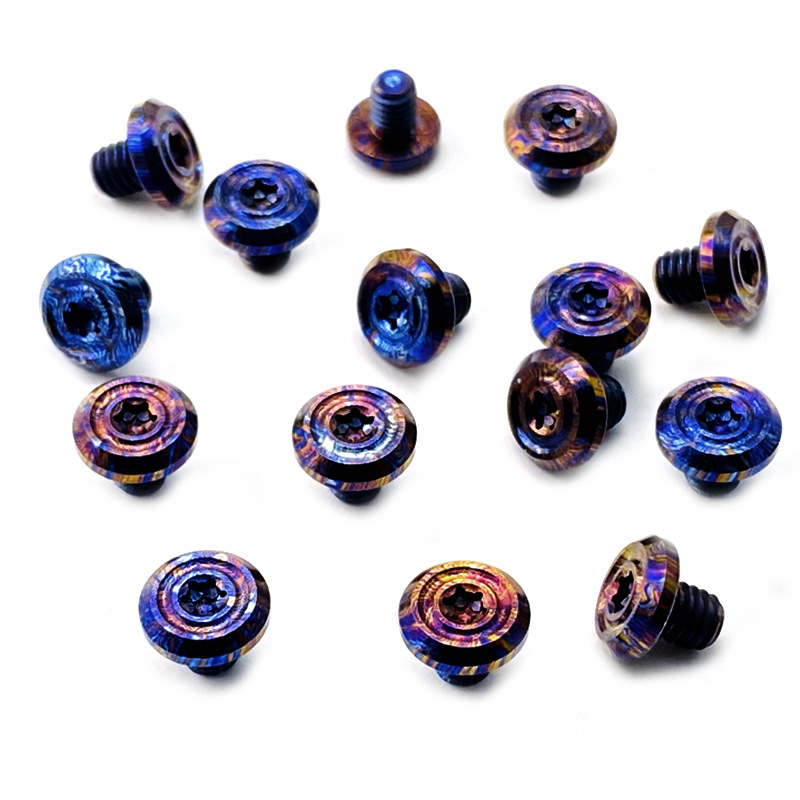 M4 티타늄 말 플랫 헤드 매화 나사 T10 핸들 티타늄 다마 커스 네일 접이식 나이프 DIY 스핀들 나이프 나사