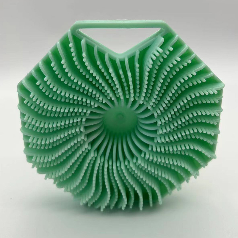 Cepillo de baño de silicona cepillo de baño de doble cara cepillo de baño de silicona artefacto casero cepillo de baño de mango largo frota espalda cepillo de baño de masaje poligonal