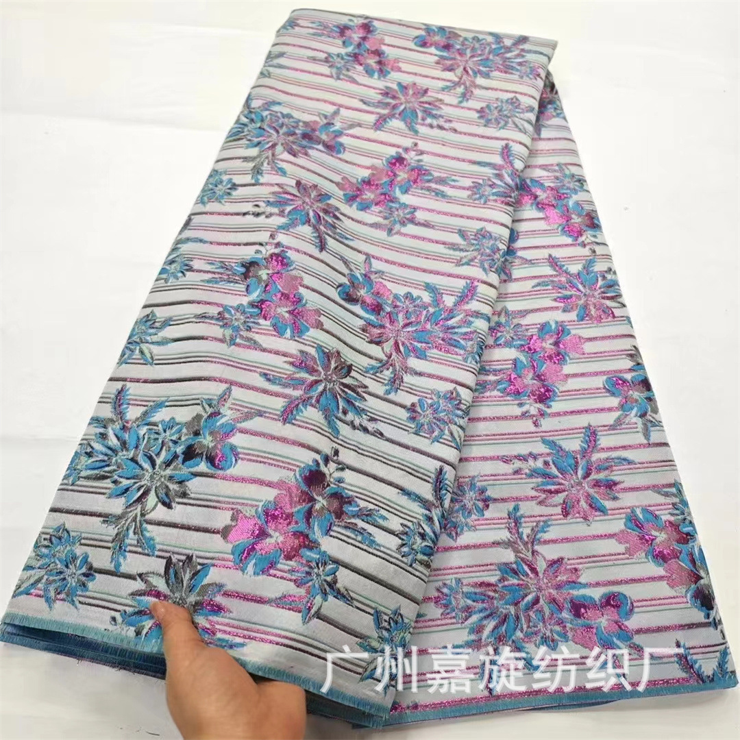 国风条纹梅花立体浮雕肌理感提花面料色织连衣裙时装绣花布JX4125