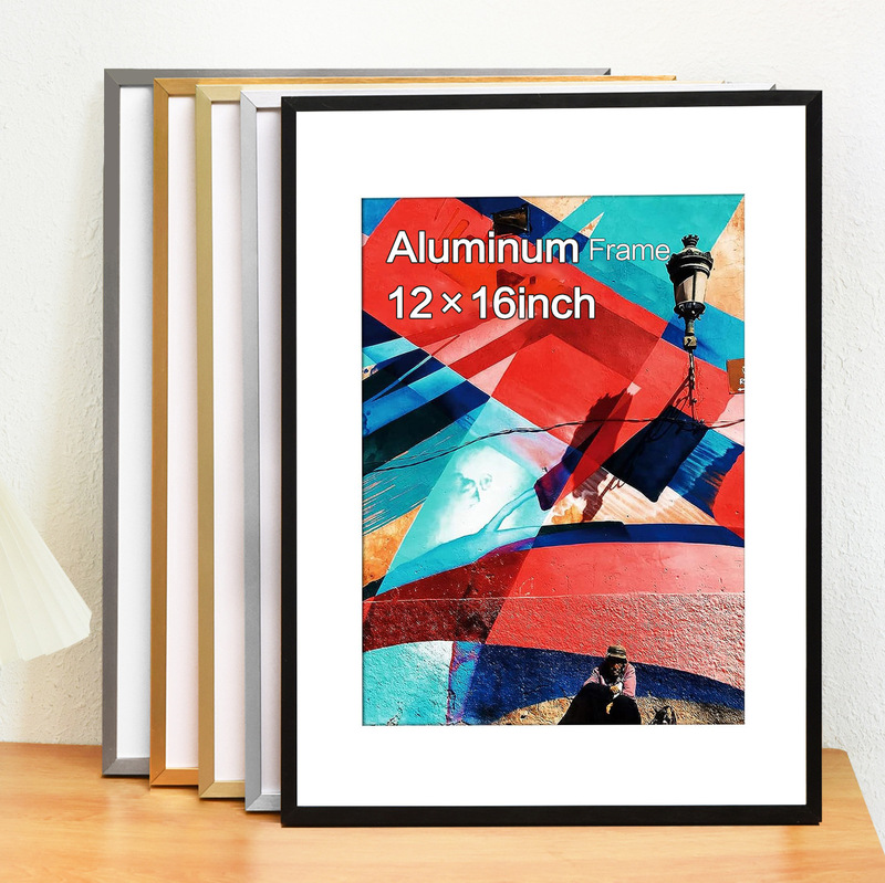 Brushed aluminum alloy photo frame A4A3 certificate frame large size wall hanging aluminum alloy frame metal advertising frame wholesale