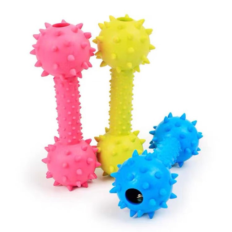 Juguete de sonido para perros con barra de púas TPR juguete molar resistente a mordidas juguete educativo juguete de goma suministros para mascotas