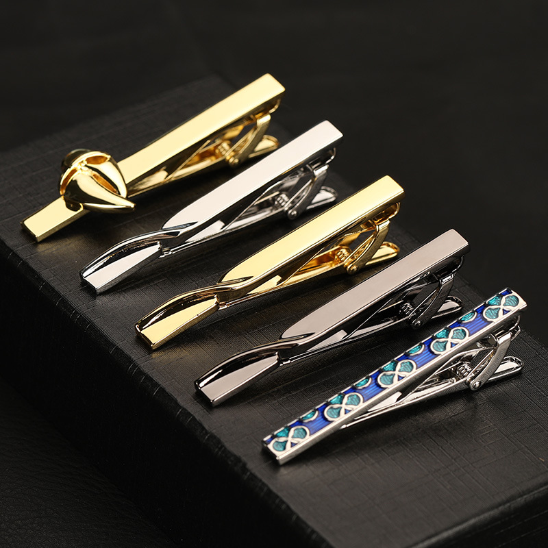 Fashionable Men's Business Formal Tie Clip Pin Wedding Simple Gold Silver High-End Suit Tie Clip