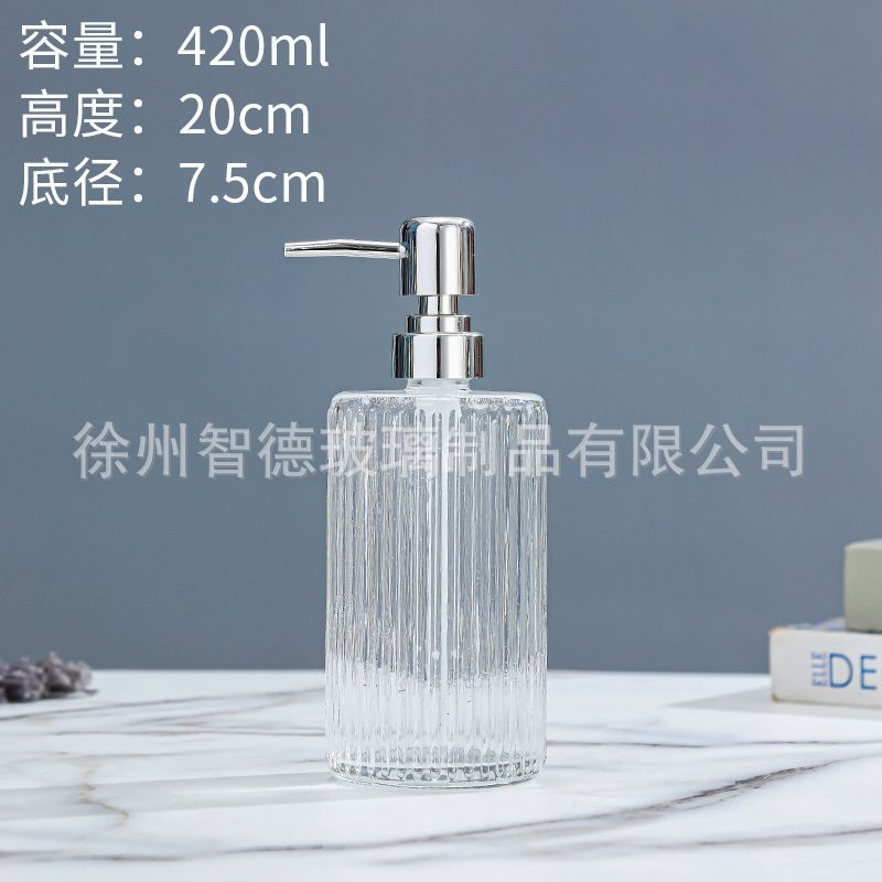 400ml jabón transparente prensado botella de cristal de loción de baño cosméticos champú botella de desinfectante de manos