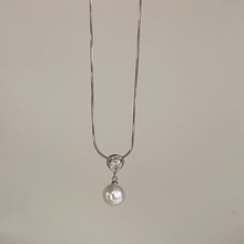 珍珠锆石项链女2023新款爆款简约小众设计高级感气质冷淡风锁骨链