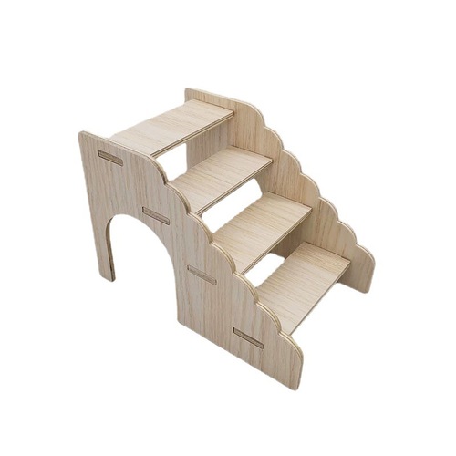 Wholesale wooden ladder hamster toys golden bear shelter platform bathroom stairs furniture ladder landscaping supplies