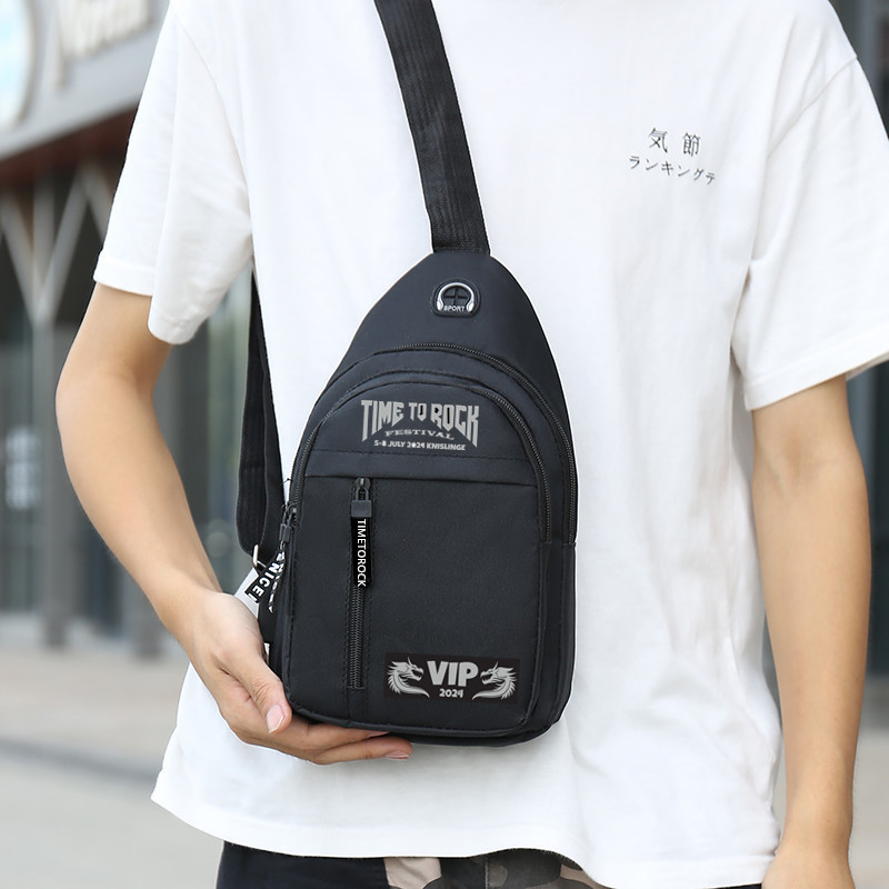 2026 New Style Chest Bag for Men, Fashionable and Trendy Oxford Cloth Shoulder Bag, Korean Style Casual Waterproof Crossbody Bag for Chest