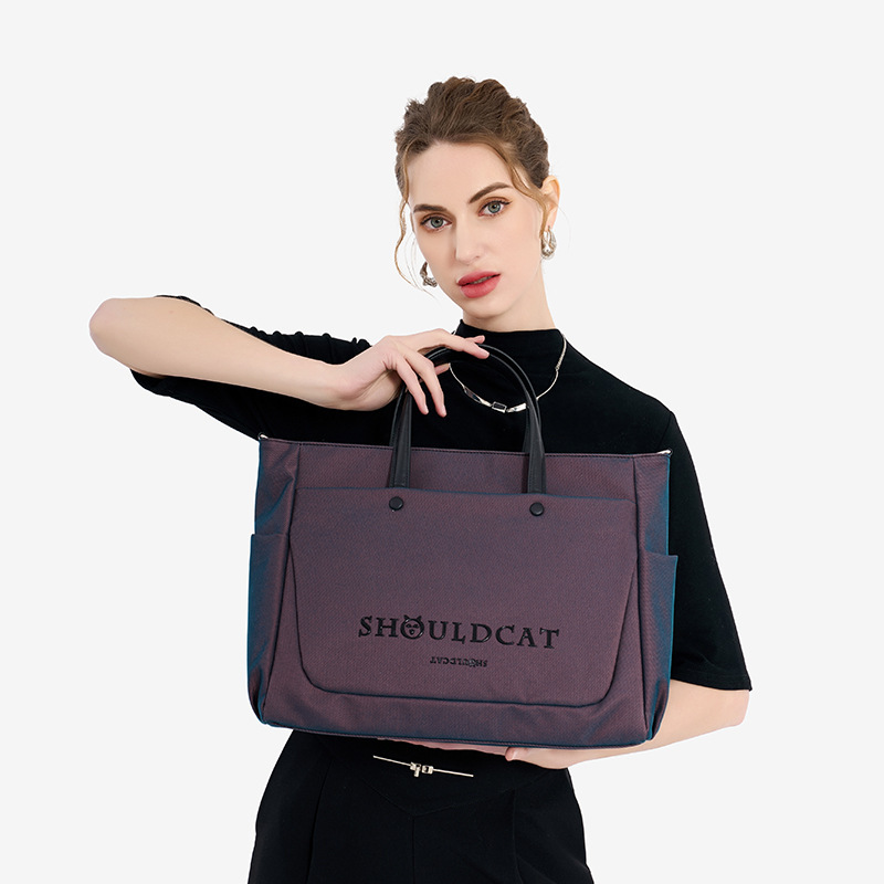 Shouldcat Korean Style Single Shoulder Crossbody Document Bag, Stylish and Fashionable A4 Document Bag, Hand-Held Women's Laptop Bag