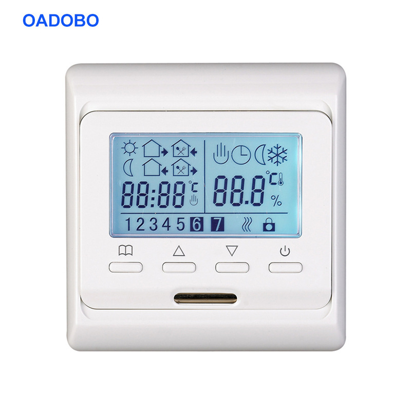 Key 7-day weekly programming LCD heating electric heating electric floor heating 16A double temperature double control E51.716 thermostat
