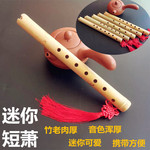 洞箫一节八孔六孔G调F调桂竹迷你短萧儿童成人初学乐器黄玉竹短萧