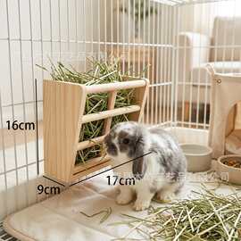 兔子木质草架笼内兔子干饭草架龙猫草架食盆兔子固定式内置草架