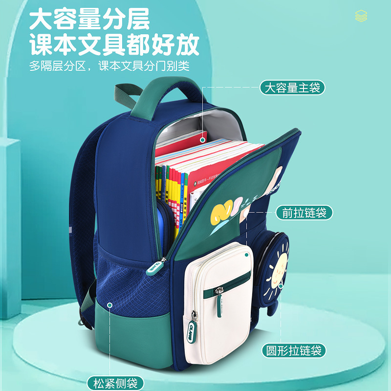 Nuevo lindo mochila de sol para niños para hombres y niñas 1 - 3 - 6 grados súper ligero para reducir la carga de la mochila escolar 5