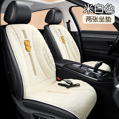 and double car electric heating | Multi-function pad - 12v-universal-dls-leshan-rabbit-hair-off-white-two-seater