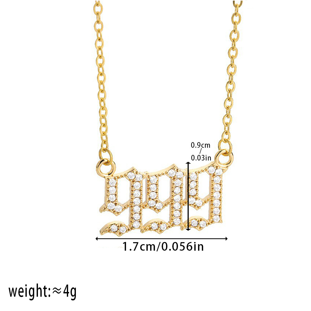 New Angel Number 111-999 Micro inlaid Zircon Pendant Necklace for Women's Personalized Fashion Jewelry_voghion.com