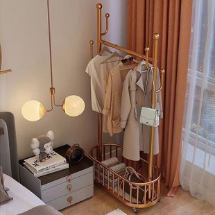 Internet Celebrant Light and Simple Coat Rack Floor Vertical Hanger Hanger Mobile Wheel Household Storage Storage Drying Rack