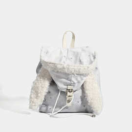 2025秋冬新款高级感可爱毛绒绒兔耳朵帽子双肩包大容量百搭背包女