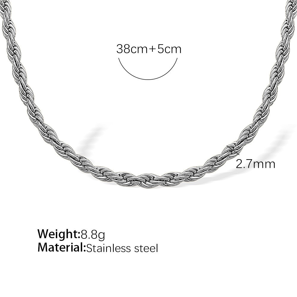 Collar versátil con cadena de hueso de serpiente estampado – cadena trenzada, chapado en oro 18K, personalidad femenina image 9