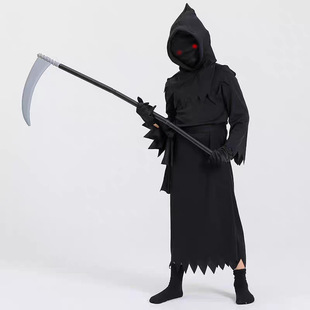 New Halloween Cosplay Costume Grim Reaper Costume Cross-Border Cosplay Glowing Glasses Clothing Stage Performance Costume