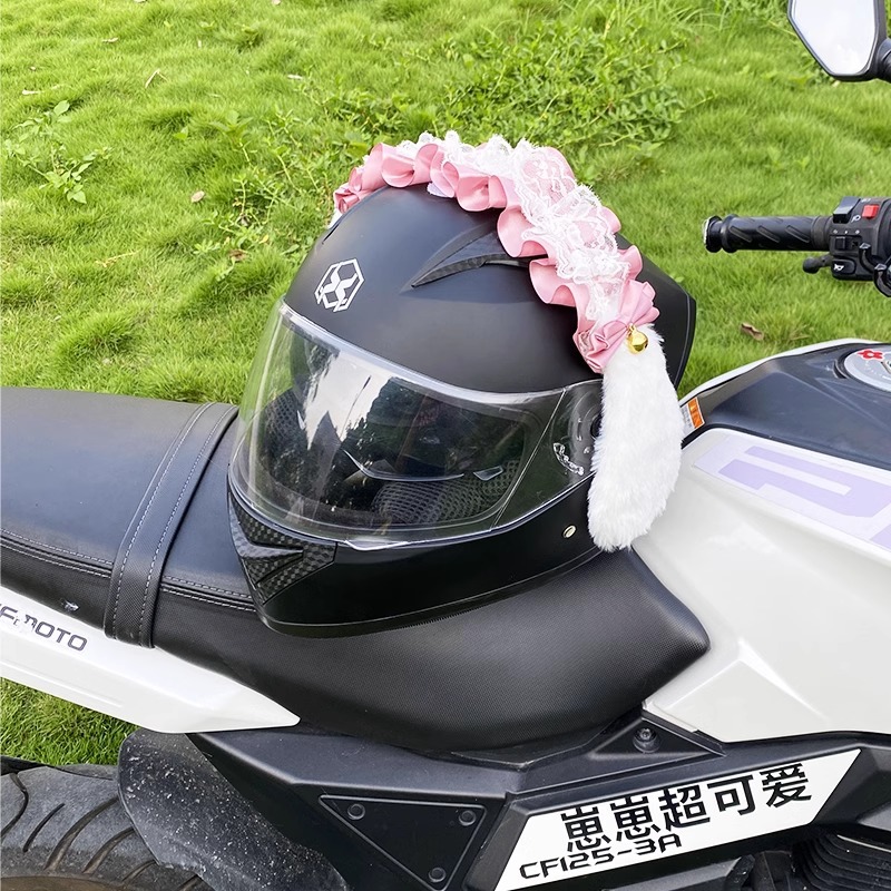 Yugui Dog Hair Belt Helmet Decoration Motorcycle Battery Car Helmet Ski Helmet Accessories Plush Cat Ear Removable