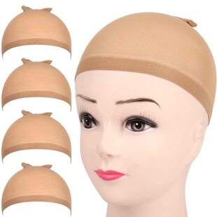 in stock wholesale foreign trade wig lace hair net stockings hair net high stretch stockings net cap Wig Caps 2PCS