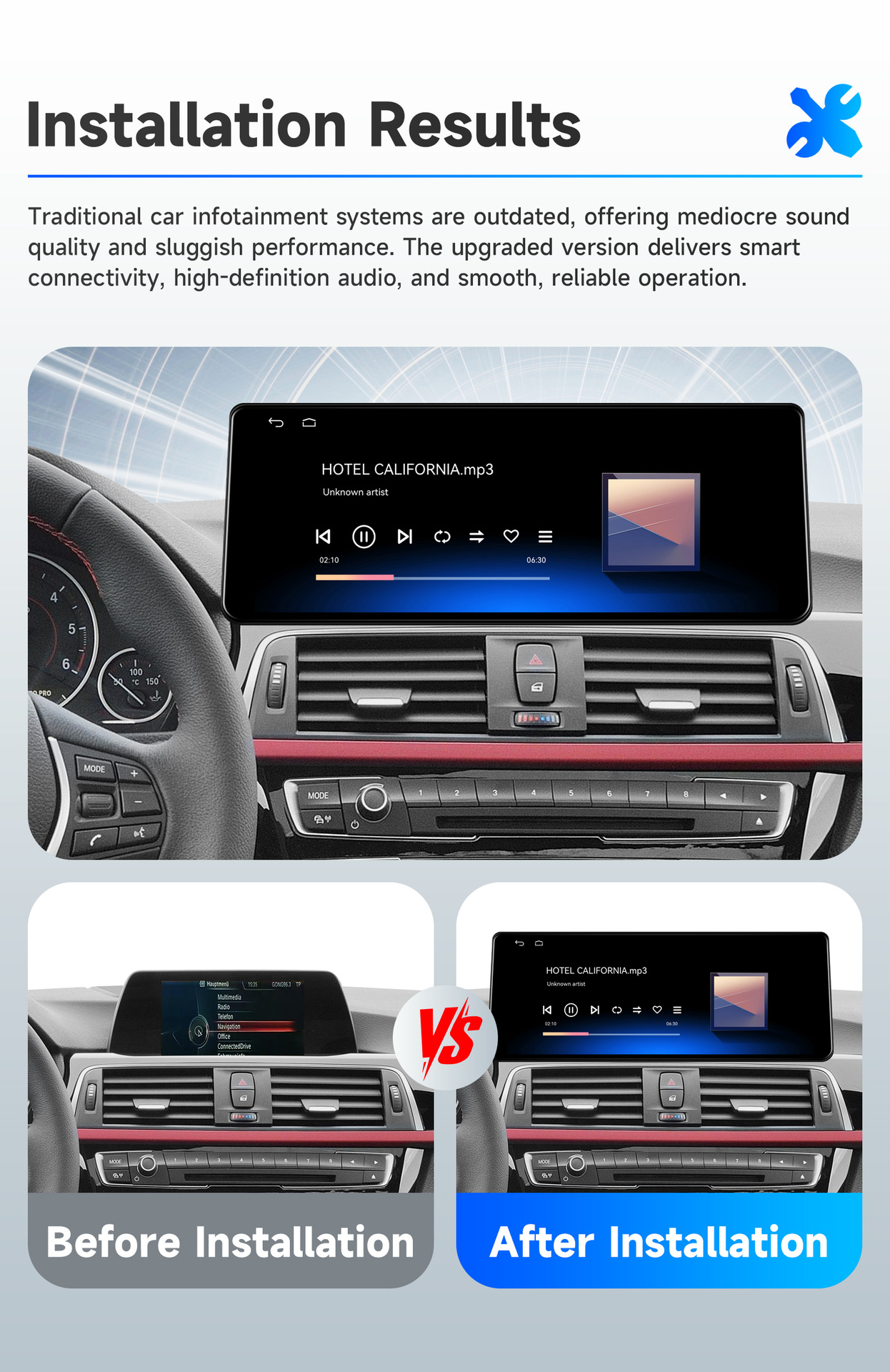 12.3inch Suitable for BMW F30 F35 NBT models from 2013-2017, in-car navigation GPS Bluetooth central control large screen Linux