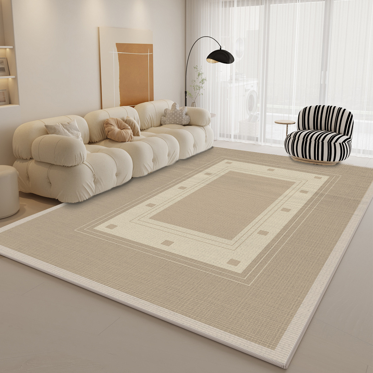 Alfombras sala de estar 2025 sofá francés retro crema viento alfombra de suelo impermeable a prueba de contaminación viento doméstico desmontable