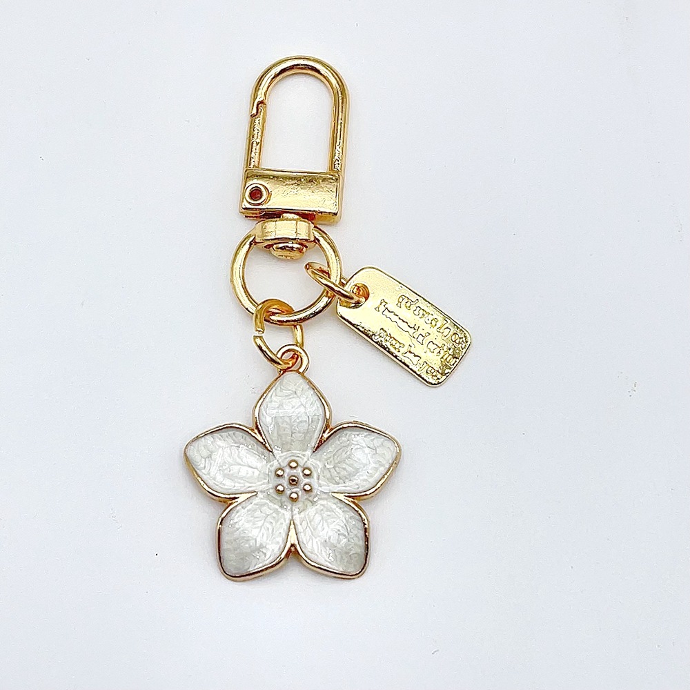 9g Weight Keychain Classification 1 Piece Quantity Holiday, Travel, Daily Occasion Metal Material Floral Pattern Unisex Gender Sweet Style Sweet Floral Metal Unisex Keychain 2