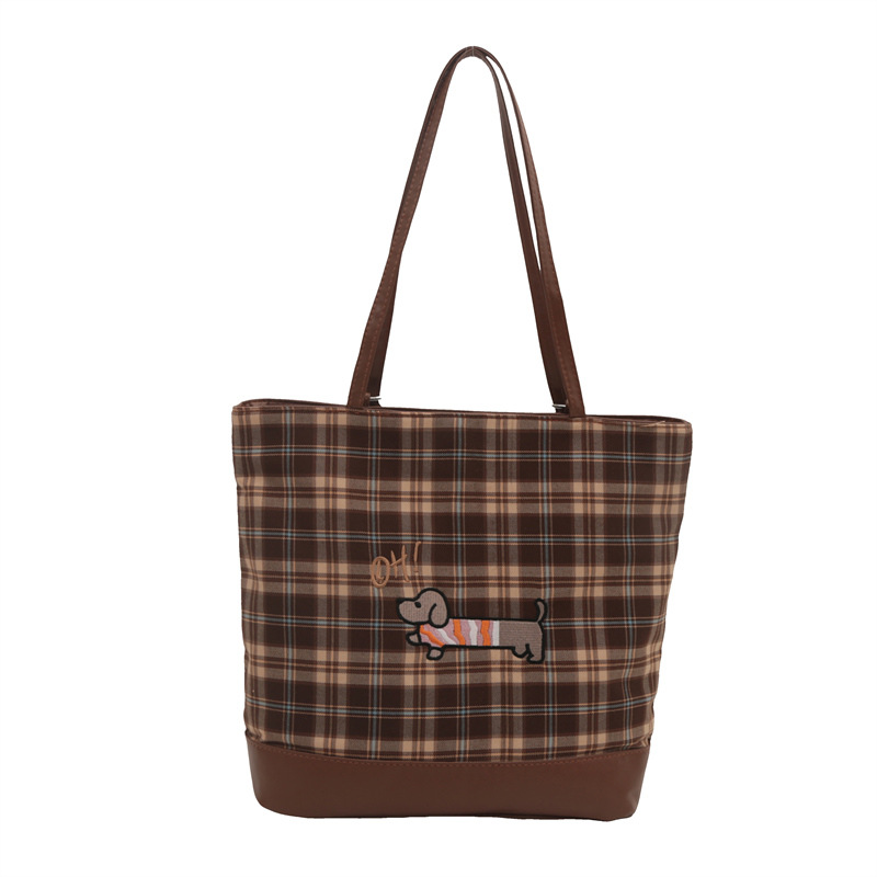Bolsa de gran capacidad de superfuego para mujeres 2024 nuevo lindo perro salchicha bolso de hombro cuadrado otoño y invierno bolso de tote universal