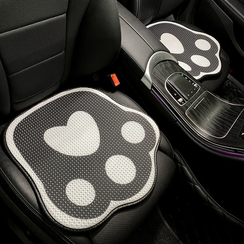 Car Seat Cushion Summer Four Seasons Universal Car Cartoon Cute Cat Claw Single Seat Ventilated Ice Silk Seat Cushion for Women