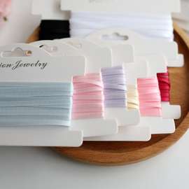 3mm彩色双面缎带丝带绸带玫瑰花材料diy手工娃衣蕾丝花边辅料