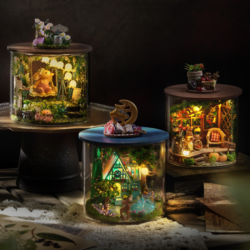 Zhiqu House diy Cabin Dream Bottle Series Hand-assembled 3D Architectural Model Ornaments Cross-border Gifts