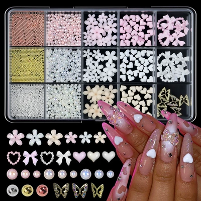 and nail accessories wholesale, Dırnaq bəzəkləri - 15-piece-mixed-decoration-set-05