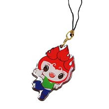 厂家生产不锈钢柯式印刷动漫手机挂件 书包卡通金属手机吊饰