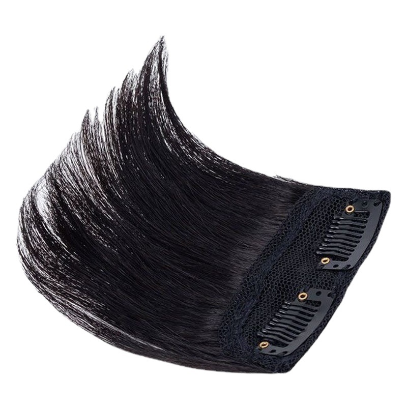 Peluca pieza hembra invisible sin costuras dos lados almohadilla pieza de cabello almohadilla raíz del cabello dispositivo esponjoso sin costuras invisible dos templos parche para el cabello