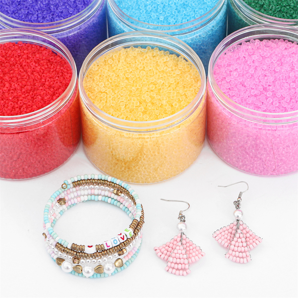 Super high quality domestic transparent frosted rice beads loose beads handmade diy bracelet necklace accessories manufacturers direct sales