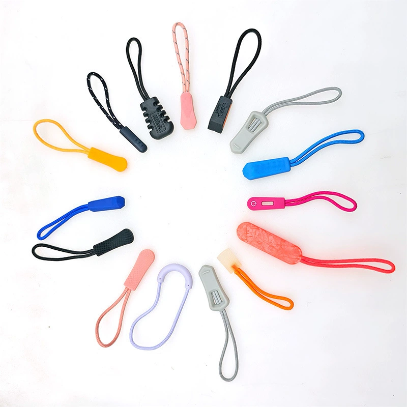 Индивидуальный литьевой треугольный цилиндрический шнур для молнии для сумок и одежды, тяговый язычок, шнурок, хвостовой шнур, водонепроницаемые и износостойкие аксессуары для сумок.