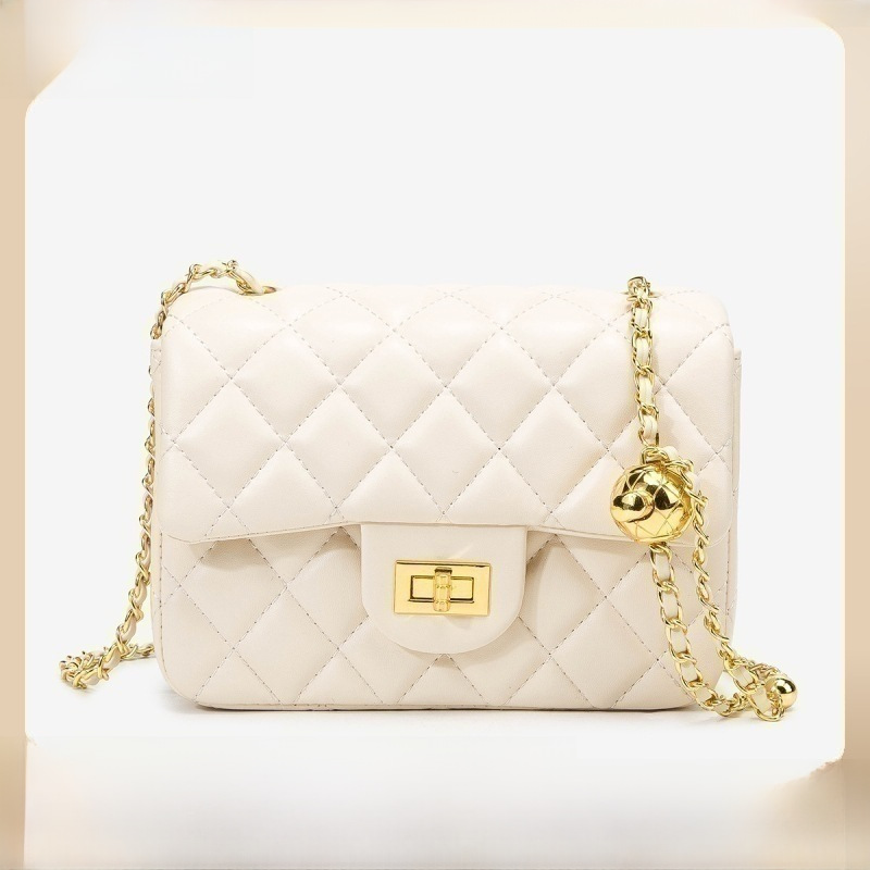 Women's Bag Adjustable Metal Ball Small Square Bag Single Shoulder Crossbody Women's Square Fatty Bag_voghion.com