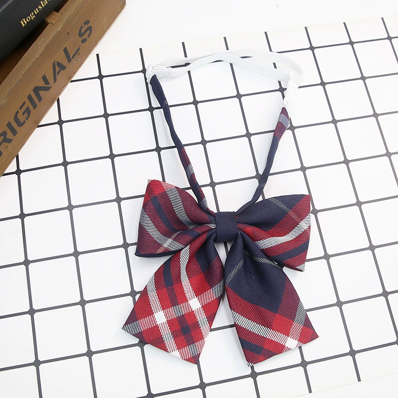 Student Uniform Bow Set — Bow Tie & Ribbon Accessory, plaid school style, adjustable strap