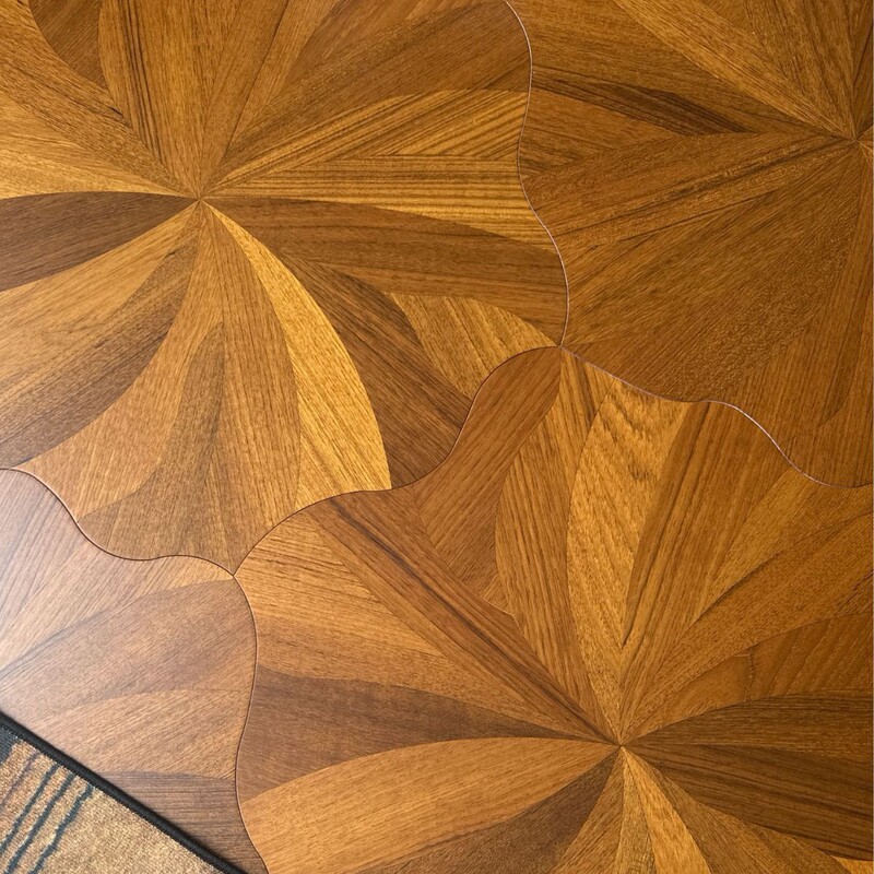 Factory Direct Supply Parquet Teak Multi-Layer Solid Wood Flooring'Step by Step Lotus'