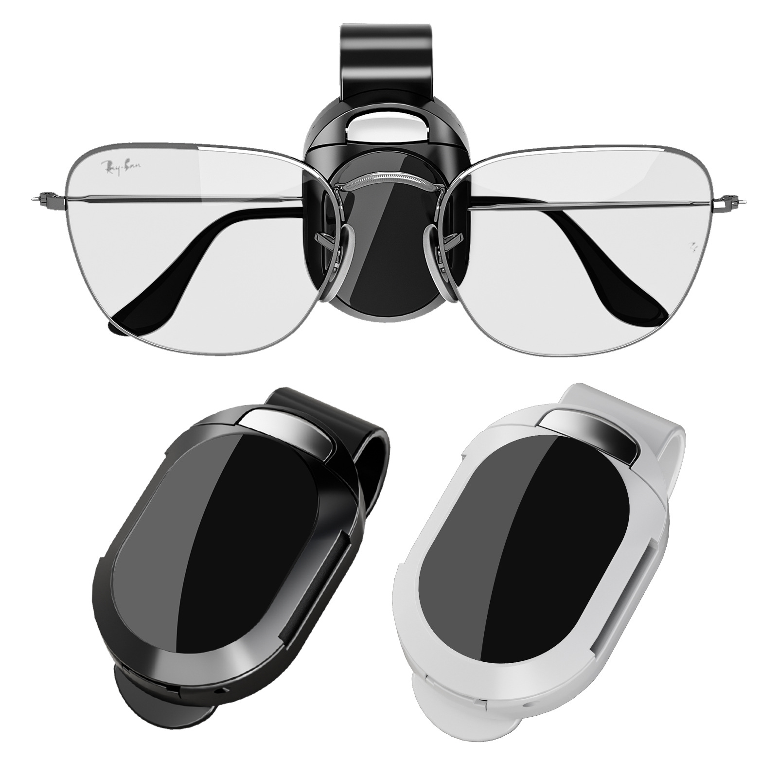 Cross-Border Amazon Car Glasses Clip Car Multi-Functional Stainless Steel Bill Clip Storage Sunglasses Glasses Clip Wholesale