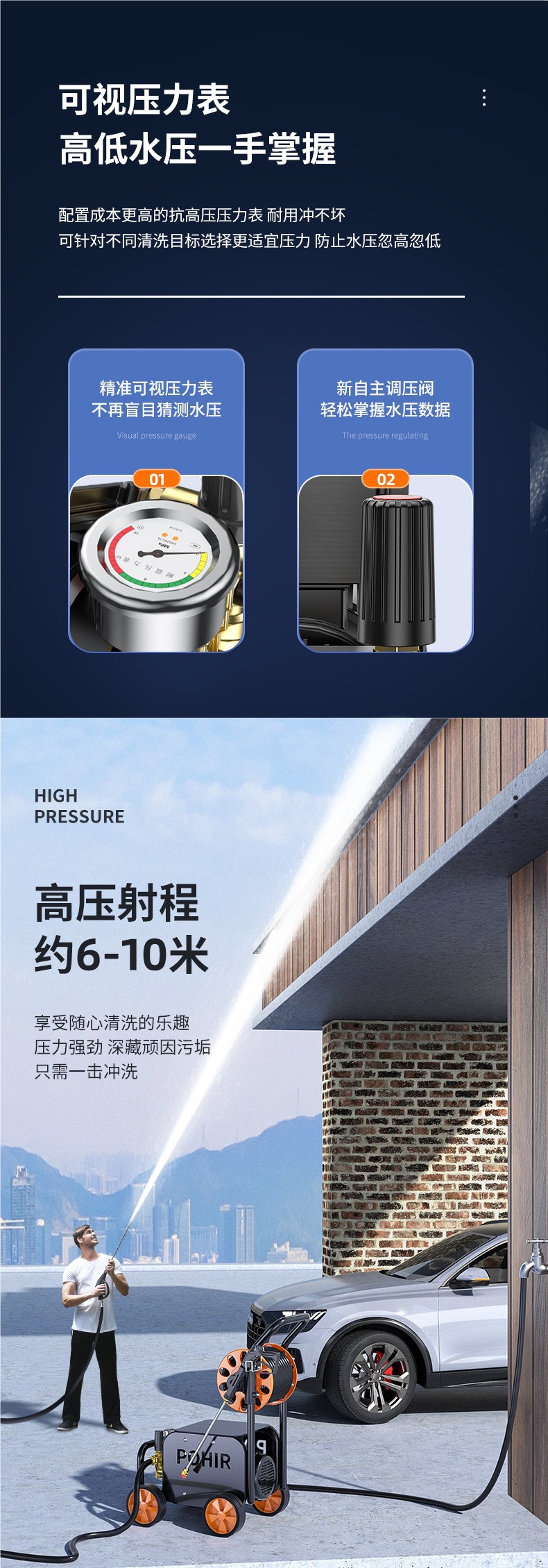 26 New Model Car Washing Machine 220V High-Pressure Household High-Power Industrial Water Gun Commercial Super Strong Pressure Booster for Cleaning Floors