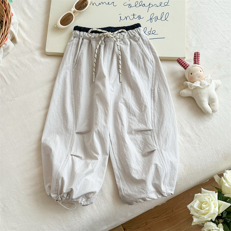 Ningli 女の子山本パンツ夏の新しい子供のルーズパンツ夏服韓国スタイルの女の子の薄いレギンスパンツ西洋スタイル|undefined