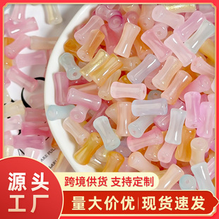 6X12Mm Glazed Gradient Bamboo Imitation Jade Glazed Loose Beads Handmade DIY Beaded Bracelet Spacer Bead Jewelry Material