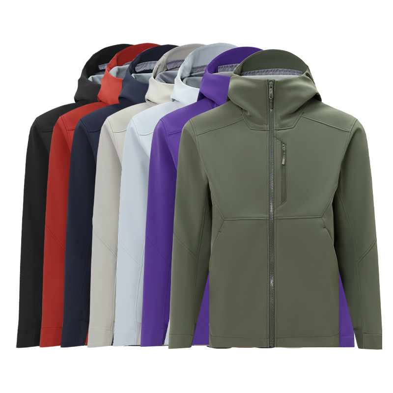 Men's Soft Shell Jacket Spring and Autumn fleece-lined Jacket Outdoor Windproof Waterproof Jacket