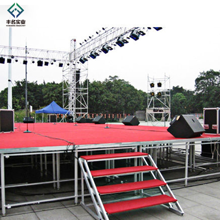 拼装铝合金活动舞台 黑色防滑板升降舞台  active stage