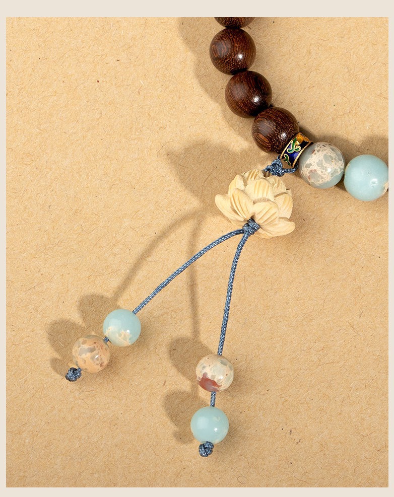 Chinese-style Shoushan stone bracelet, new Chinese-style lotus, golden silk sandalwood, holding Zen, green sandalwood prayer beads, black sandalwood prayer beads bracelet, female 311 undefined