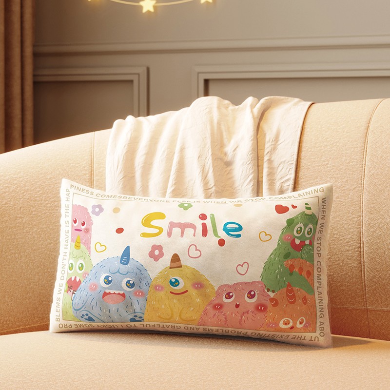 푹신한 작은 괴물 비단 베개