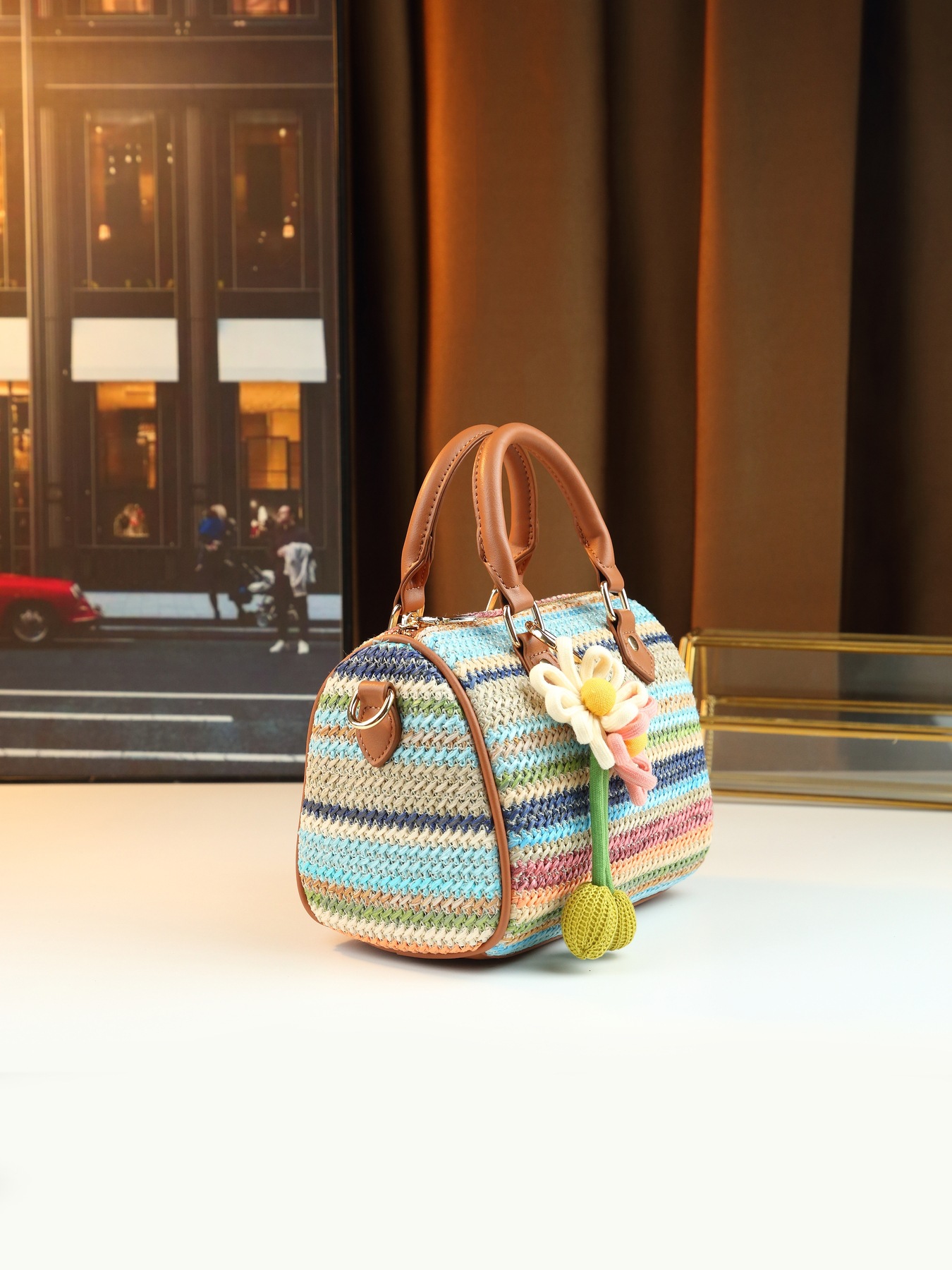 Women's Canvas Patchwork Bucket Bag For Casual Summer Commuting_voghion.com